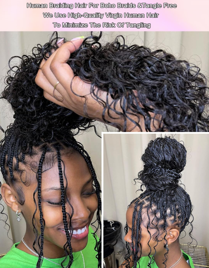 Deep wave bulk Braiding Human Hair 100g/pack (no weft)